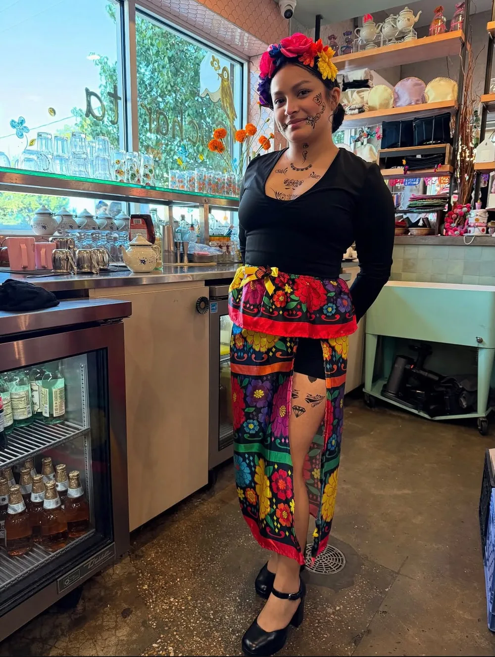 Dani dressed as a catrina