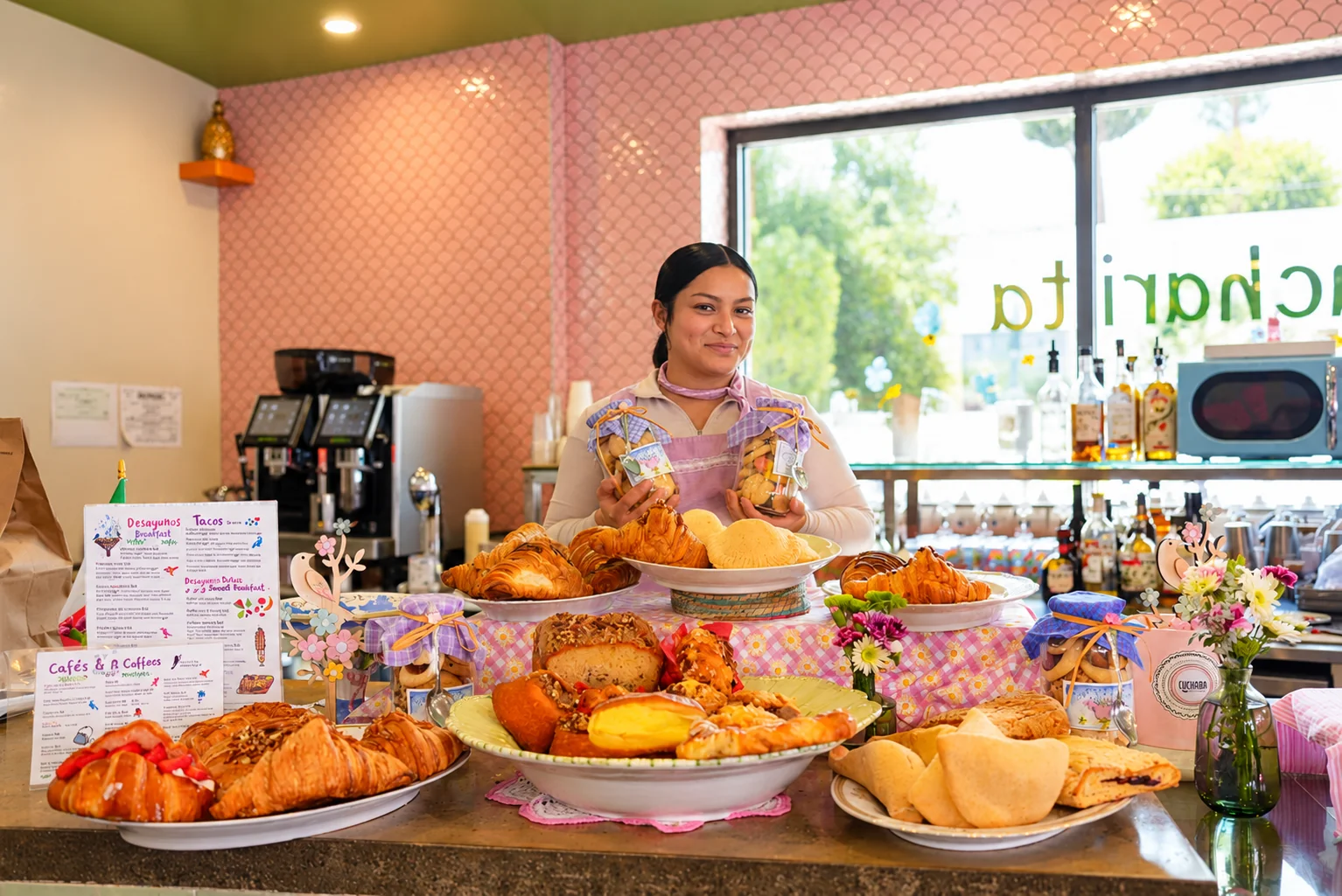 The Cucharita bakery counter and a warm welcome